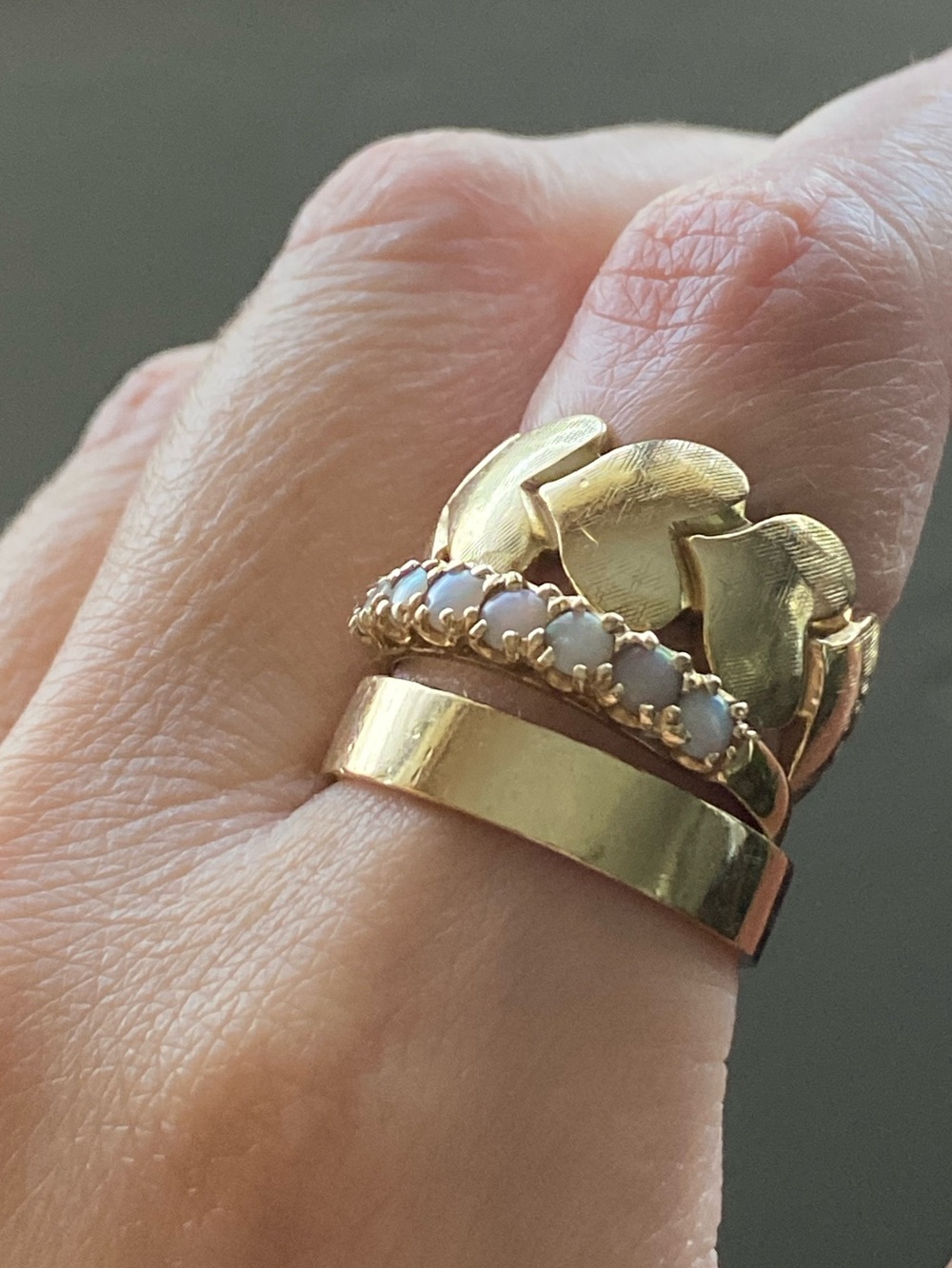 14k Solid thick gold band ring